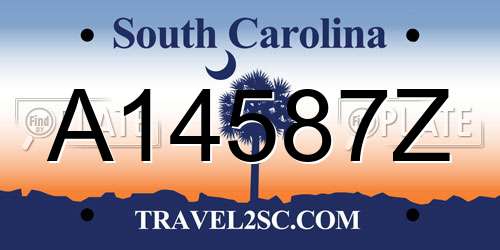 A14587Z South Carolina License Plate