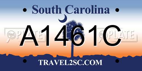 A1461C South Carolina License Plate