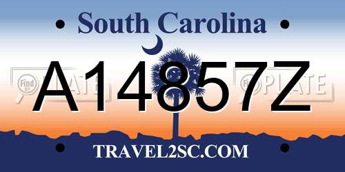 A14857Z South Carolina License Plate