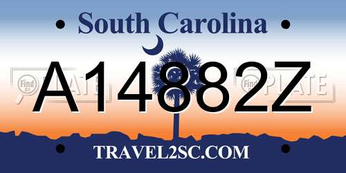 A14882Z South Carolina License Plate