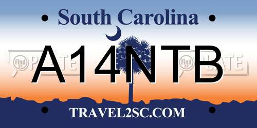 A14NTB South Carolina License Plate