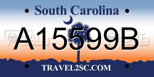 A15599B South Carolina License Plate