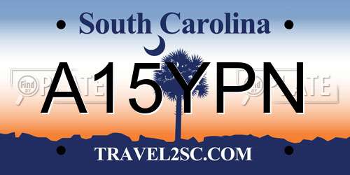 A15YPN South Carolina License Plate