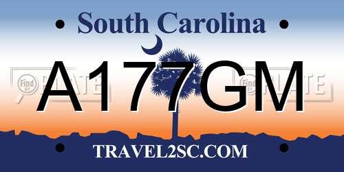 A177GM South Carolina License Plate