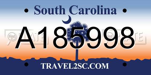 A185998 South Carolina License Plate