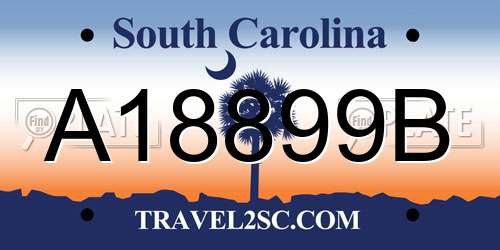 A18899B South Carolina License Plate