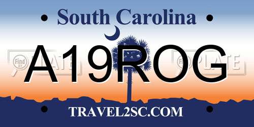 A19ROG South Carolina License Plate