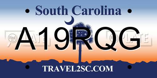A19RQG South Carolina License Plate