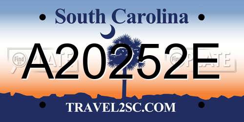 A20252E South Carolina License Plate
