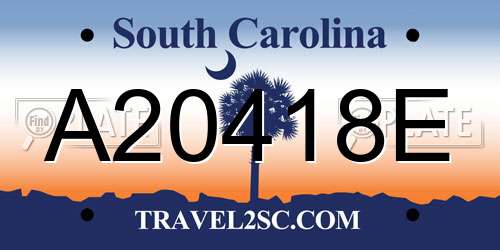 A20418E South Carolina License Plate