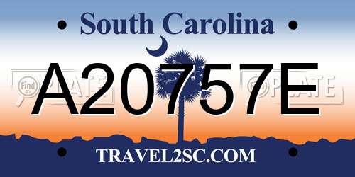 A20757E South Carolina License Plate