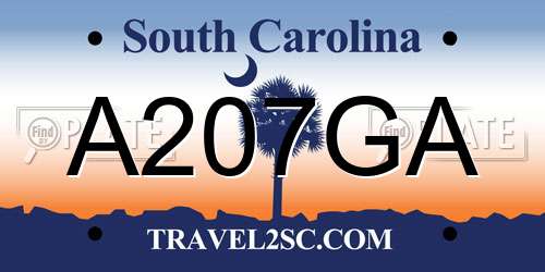 A207GA South Carolina License Plate