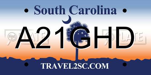 A21GHD South Carolina License Plate