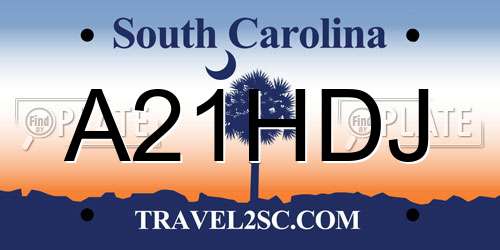 A21HDJ South Carolina License Plate