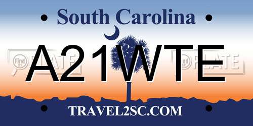 A21WTE South Carolina License Plate