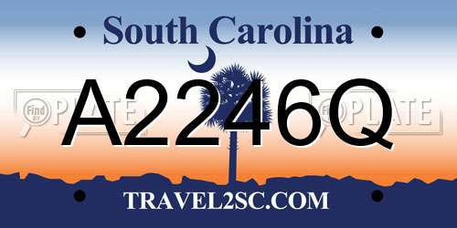 A2246Q South Carolina License Plate