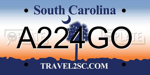 A224GO South Carolina License Plate