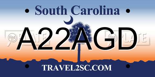 A22AGD South Carolina License Plate
