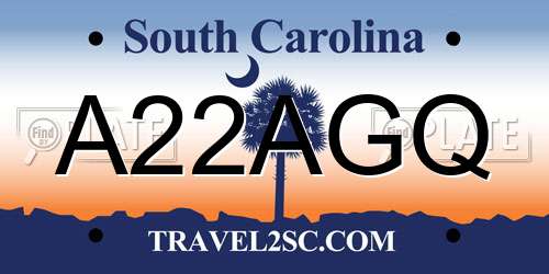 A22AGQ South Carolina License Plate