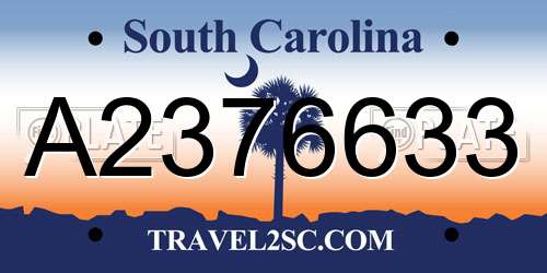 A2376633 South Carolina License Plate