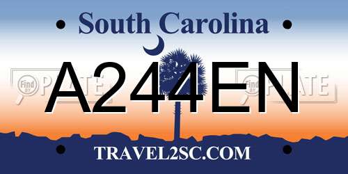 A244EN South Carolina License Plate