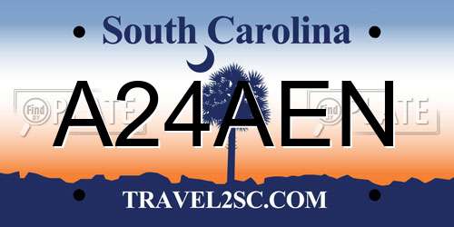 A24AEN South Carolina License Plate