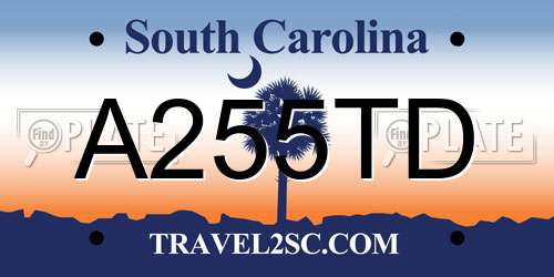 A255TD South Carolina License Plate