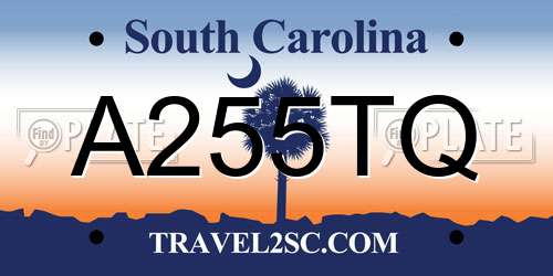 A255TQ South Carolina License Plate