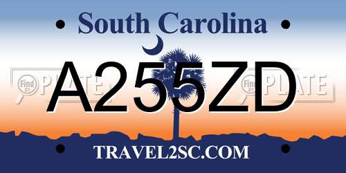 A255ZD South Carolina License Plate