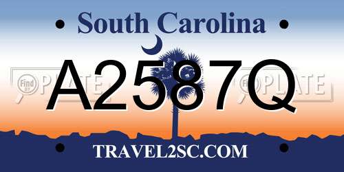 A2587Q South Carolina License Plate