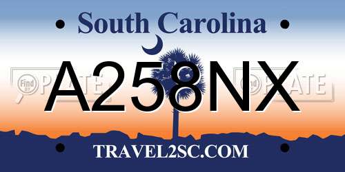 A258NX South Carolina License Plate