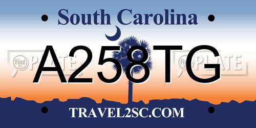 A258TG South Carolina License Plate