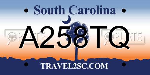 A258TQ South Carolina License Plate