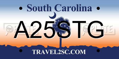 A25STG South Carolina License Plate