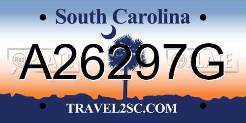 A26297G South Carolina License Plate