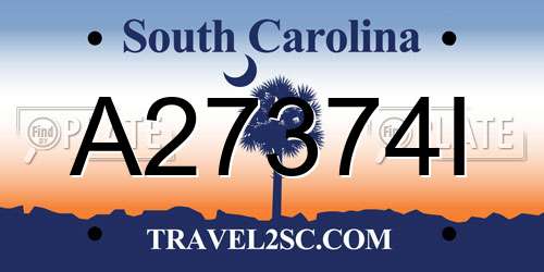 A27374I South Carolina License Plate