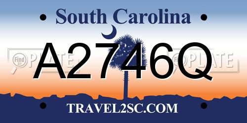 A2746Q South Carolina License Plate