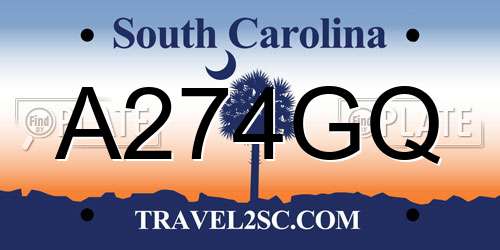 A274GQ South Carolina License Plate
