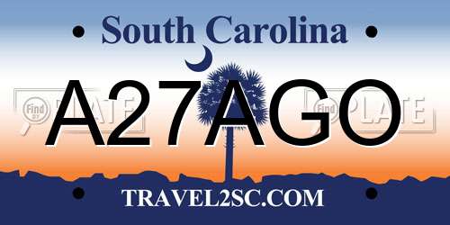 A27AGO South Carolina License Plate
