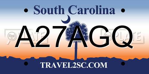 A27AGQ South Carolina License Plate