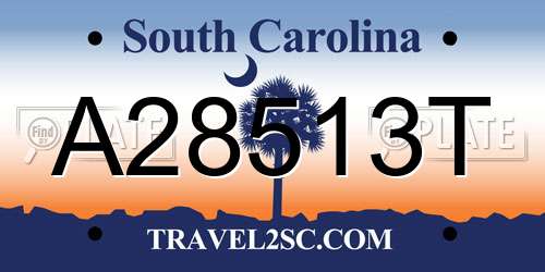 A28513T South Carolina License Plate
