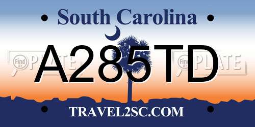 A285TD South Carolina License Plate