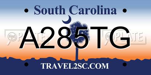 A285TG South Carolina License Plate