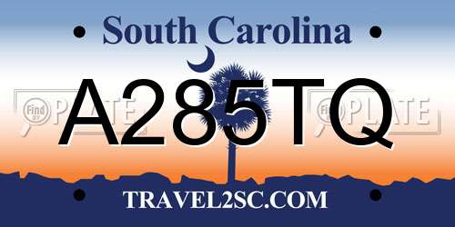 A285TQ South Carolina License Plate