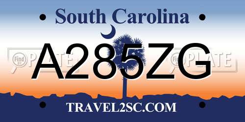 A285ZG South Carolina License Plate