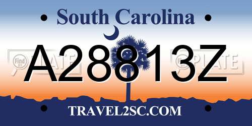A28813Z South Carolina License Plate