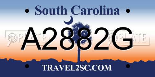 A2882G South Carolina License Plate