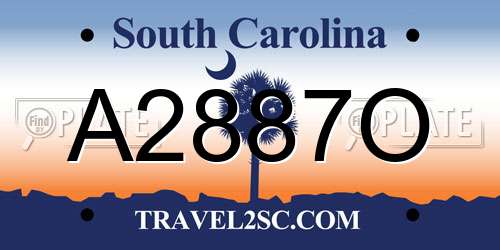 A2887O South Carolina License Plate