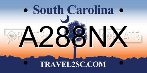 A288NX South Carolina License Plate