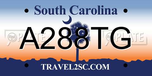 A288TG South Carolina License Plate